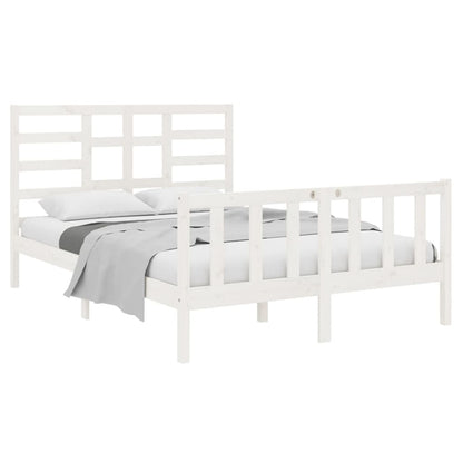 Estrutura cama pequena casal 120x190 cm pinho maciço branco