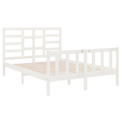 Estrutura cama pequena casal 120x190 cm pinho maciço branco