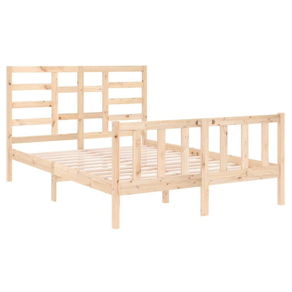 Estrutura de cama dupla 4FT6 135x190 cm madeira maciça