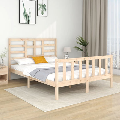 Estrutura de cama 140x190 cm madeira maciça