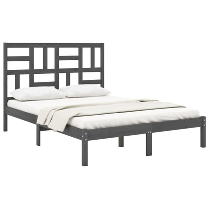 Estrutura cama pequena casal 120x190 cm pinho maciço cinza