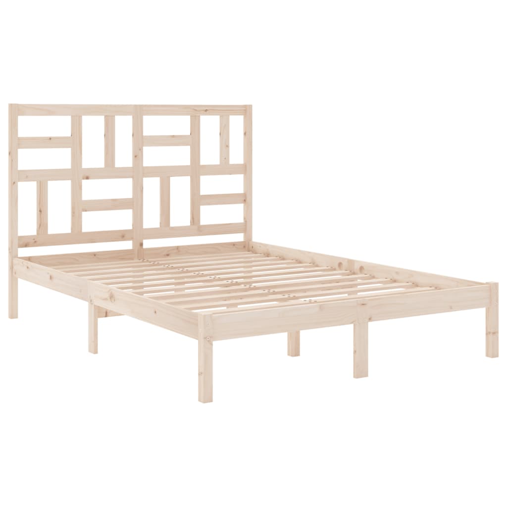 Estrutura de cama dupla 135x190 cm madeira maciça