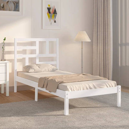 Estrutura de cama 90x200 cm madeira maciça branco