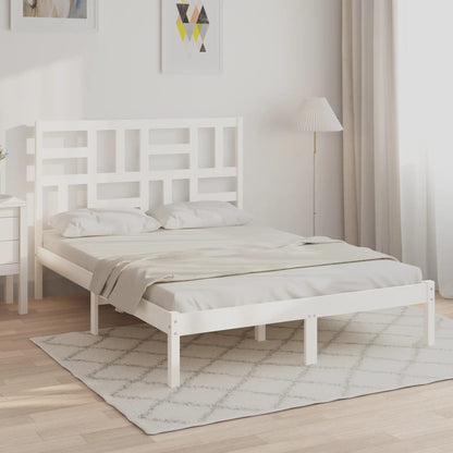 Estrutura de cama 120x200 cm madeira maciça branco