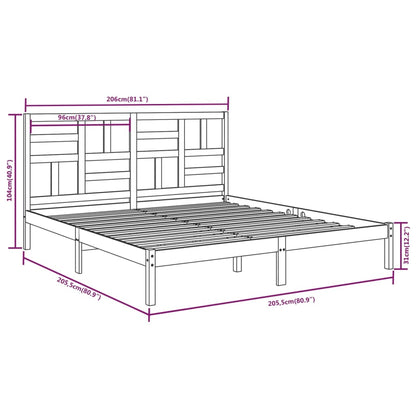 Estrutura de cama 200x200 cm madeira maciça branco