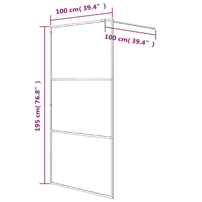 Divisória de chuveiro 100x195 cm vidro semiopaco ESG preto