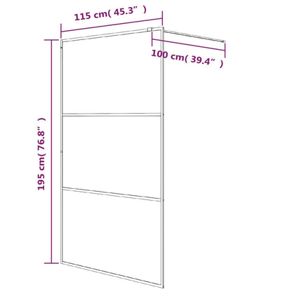 Divisória de chuveiro prateado 115x195cm vidro ESG transparente