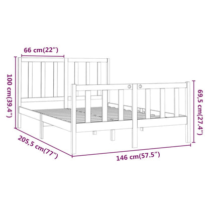 Estrutura de cama 140x190 cm madeira de pinho maciça branco