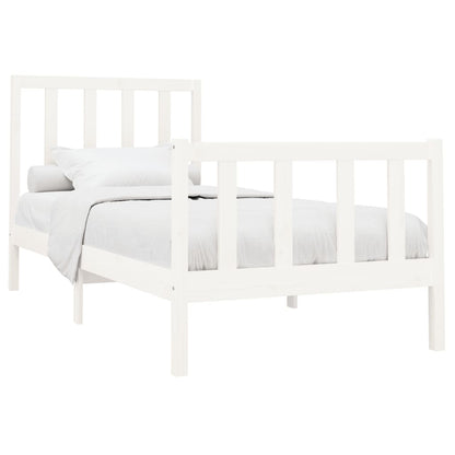 Estrutura de cama 90x200 cm pinho maciço branco