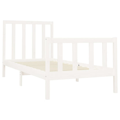 Estrutura de cama 90x200 cm pinho maciço branco