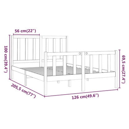 Estrutura de cama 120x200 cm pinho maciço branco