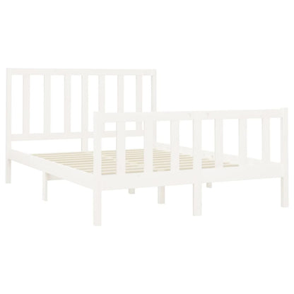 Estrutura de cama king 150x200 cm pinho maciço branco