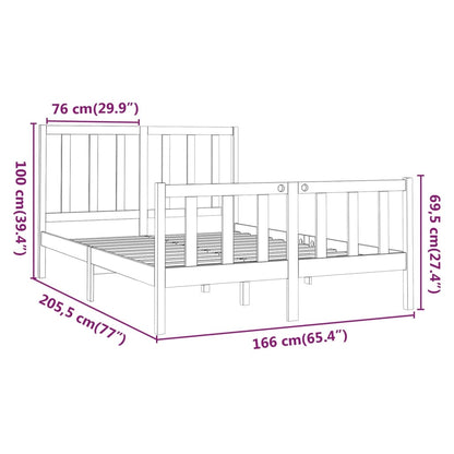 Estrutura de cama 160x200 cm madeira de pinho maciça branco