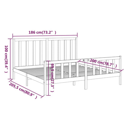 Estrutura de cama super king 180x200 cm pinho maciço