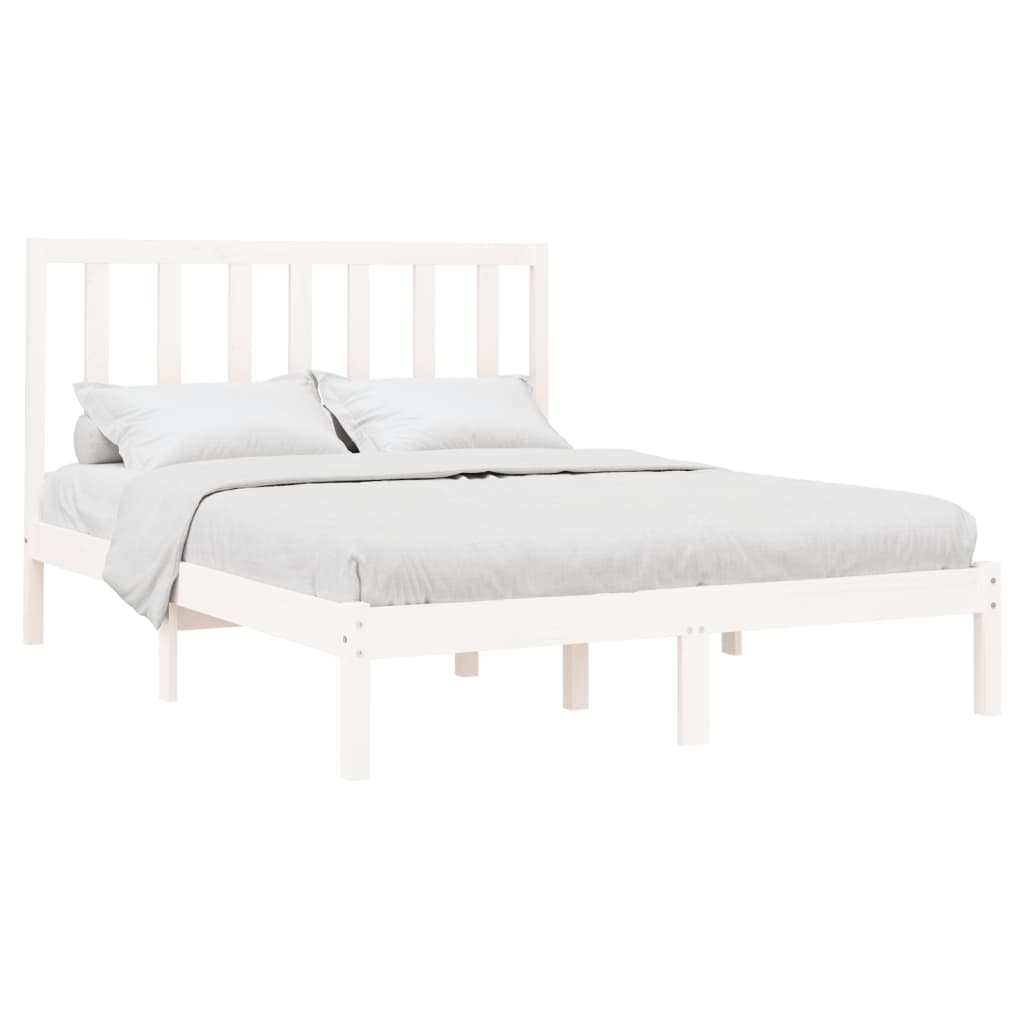 Estrutura de cama 120x200 cm madeira maciça branco