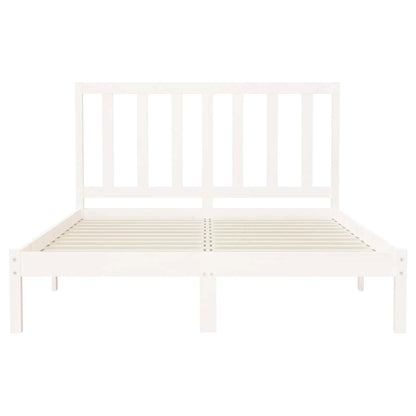 Estrutura de cama 120x200 cm madeira maciça branco