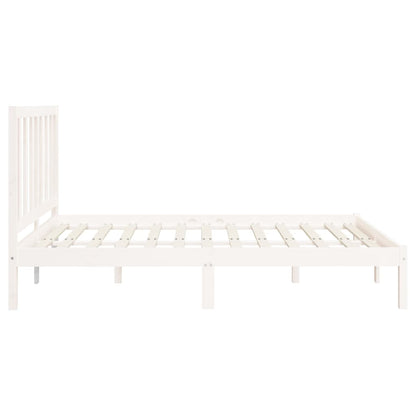 Estrutura de cama 120x200 cm madeira maciça branco