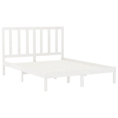 Estrutura de cama king 150x200 cm madeira maciça branco