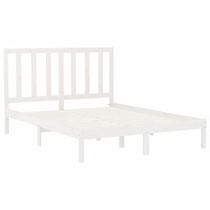 Estrutura de cama 160x200 cm madeira maciça branco