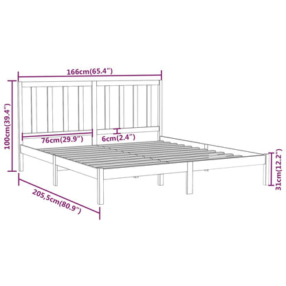 Estrutura de cama 160x200 cm madeira maciça branco