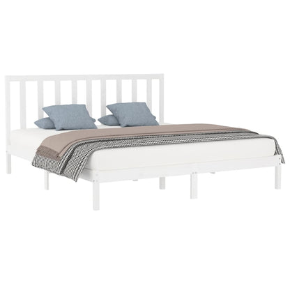 Estrutura de cama 200x200 cm madeira maciça branco