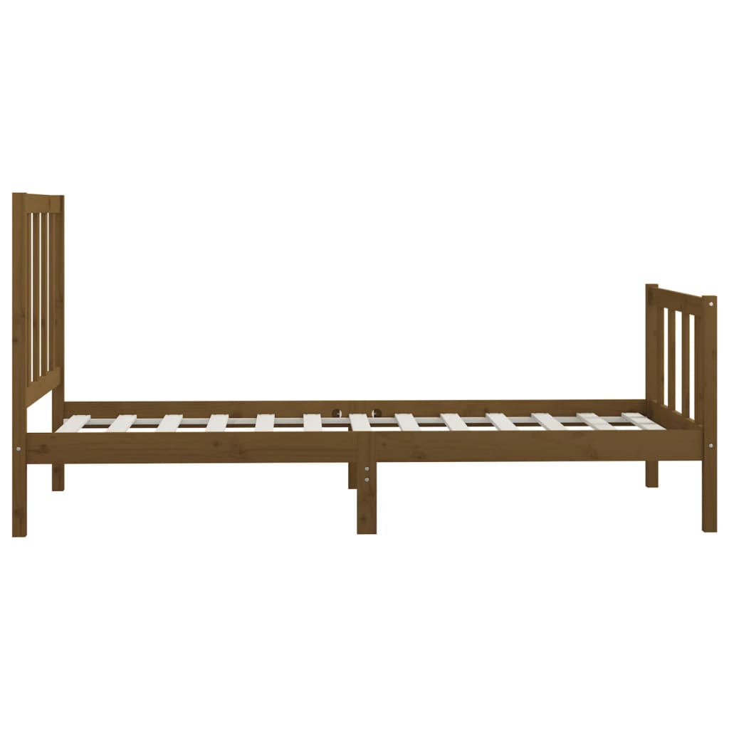 Estrutura de cama 90x200 cm madeira maciça castanho mel