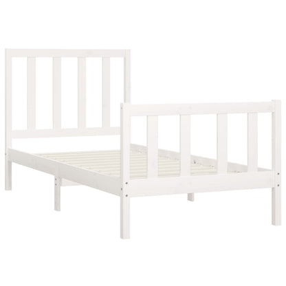 Estrutura de cama 100x200 cm madeira maciça branco