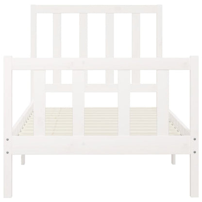 Estrutura de cama 100x200 cm madeira maciça branco