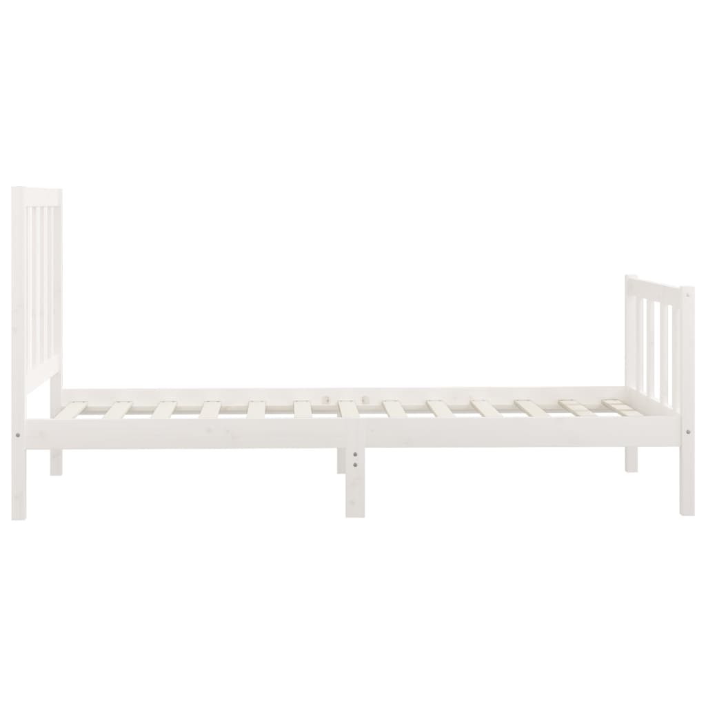 Estrutura de cama 100x200 cm madeira maciça branco