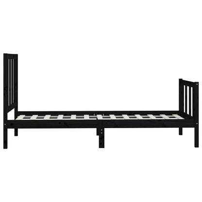 Estrutura de cama 100x200 cm madeira maciça preto