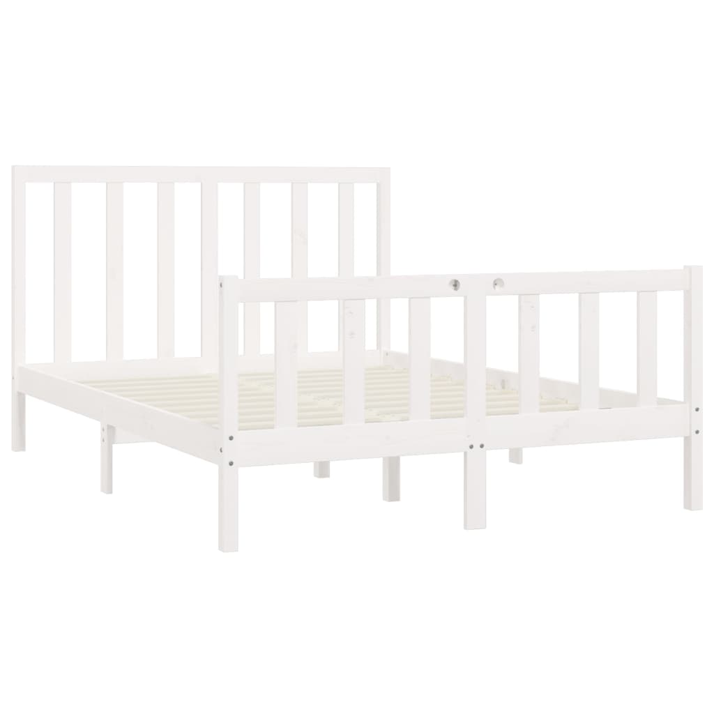 Estrutura de cama 120x200 cm madeira maciça branco