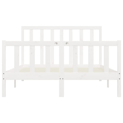 Estrutura de cama 120x200 cm madeira maciça branco