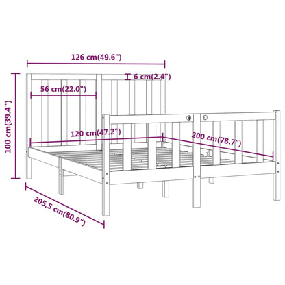 Estrutura de cama 120x200 cm madeira maciça branco