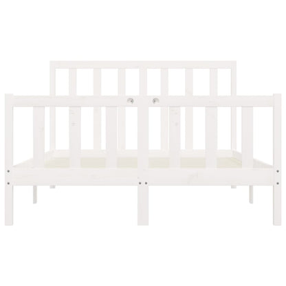 Estrutura de cama 160x200 cm madeira maciça branco