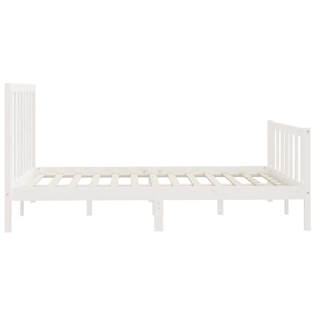 Estrutura de cama 160x200 cm madeira maciça branco