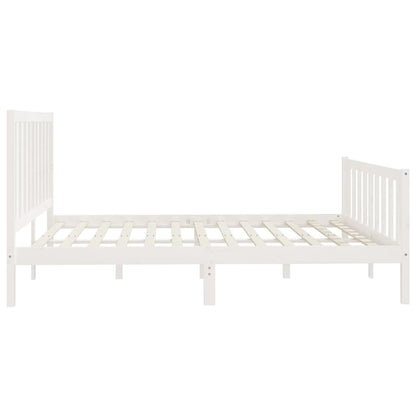 Estrutura de cama 200x200 cm madeira maciça branco