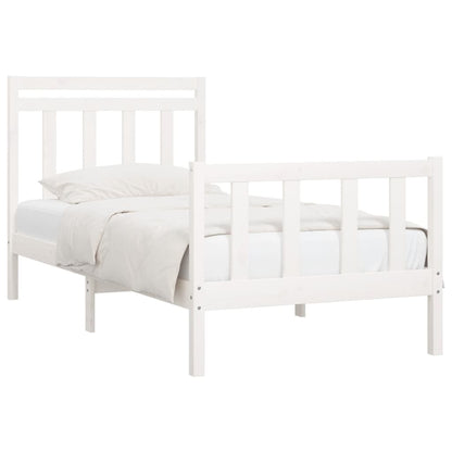 Estrutura de cama 100x200 cm pinho maciço branco