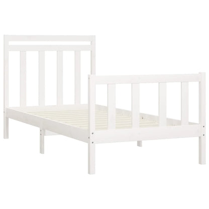 Estrutura de cama 100x200 cm pinho maciço branco