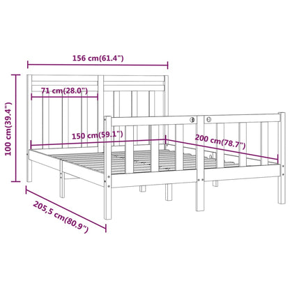 Estrutura de cama king 150x200 cm pinho maciço