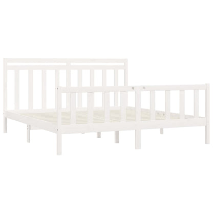 Estrutura de cama super king 180x200 cm pinho maciço branco