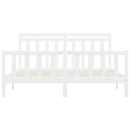 Estrutura de cama super king 180x200 cm pinho maciço branco