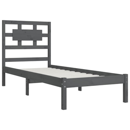 Estrutura cama solteiro 90x200 cm pinho maciço cinzento