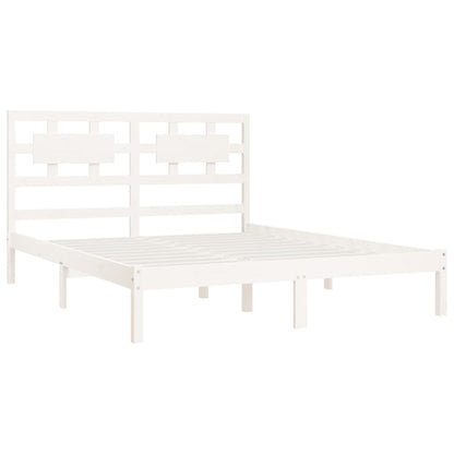 Estrutura de cama super king 180x200 cm pinho maciço branco