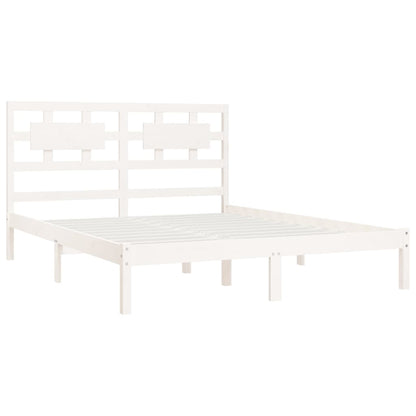 Estrutura de cama 200x200 cm pinho maciço branco