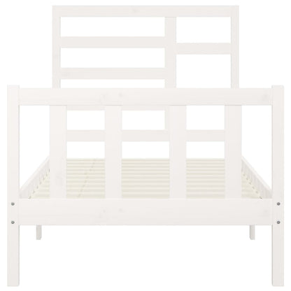 Estrutura de cama 90x200 cm pinho maciço branco