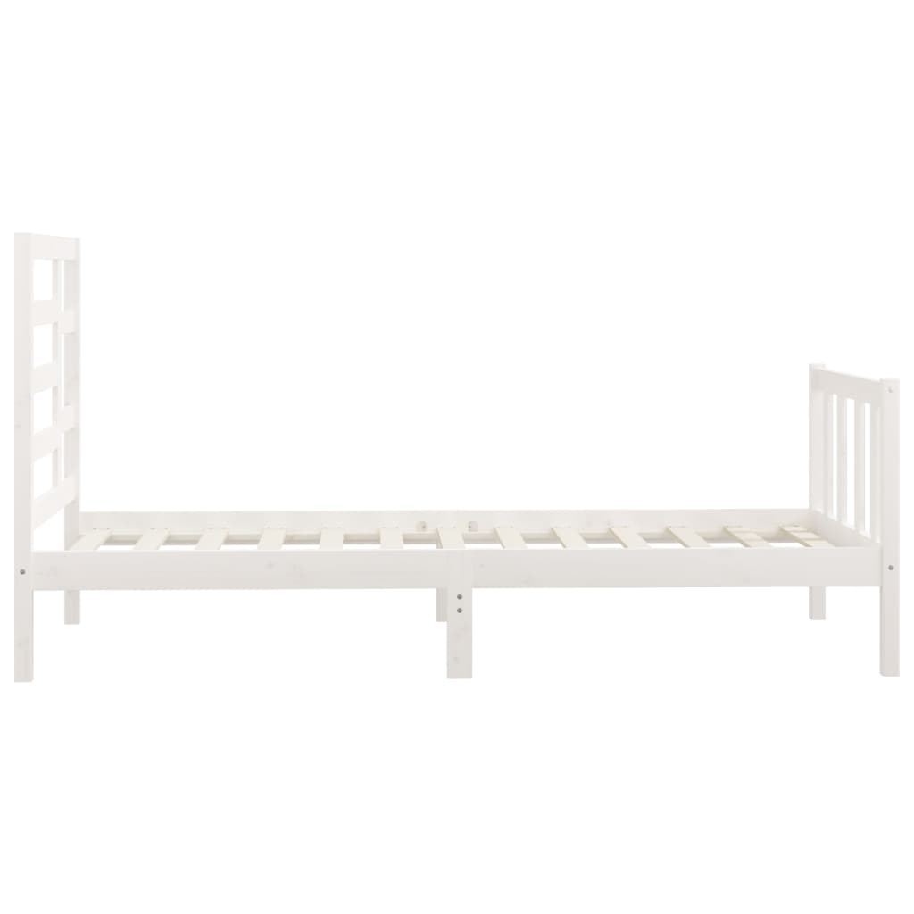 Estrutura de cama 90x200 cm pinho maciço branco