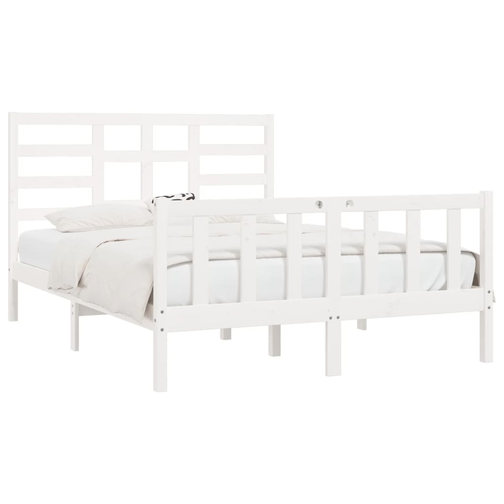 Estrutura de cama 120x200 cm pinho maciço branco