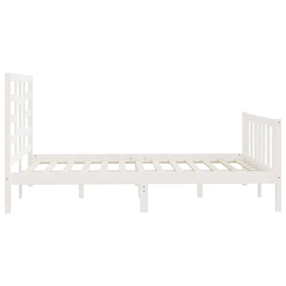 Estrutura de cama 160x200 cm madeira de pinho maciça branco