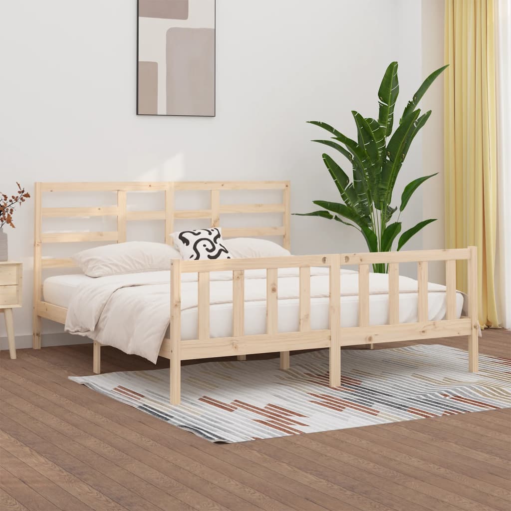 Estrutura de cama super king 180x200 cm madeira maciça