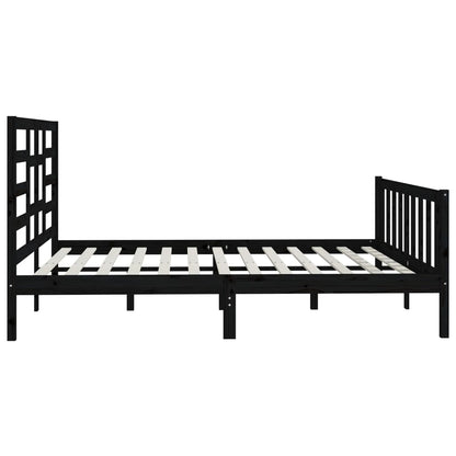 Estrutura de cama super king 180x200 cm madeira maciça preto